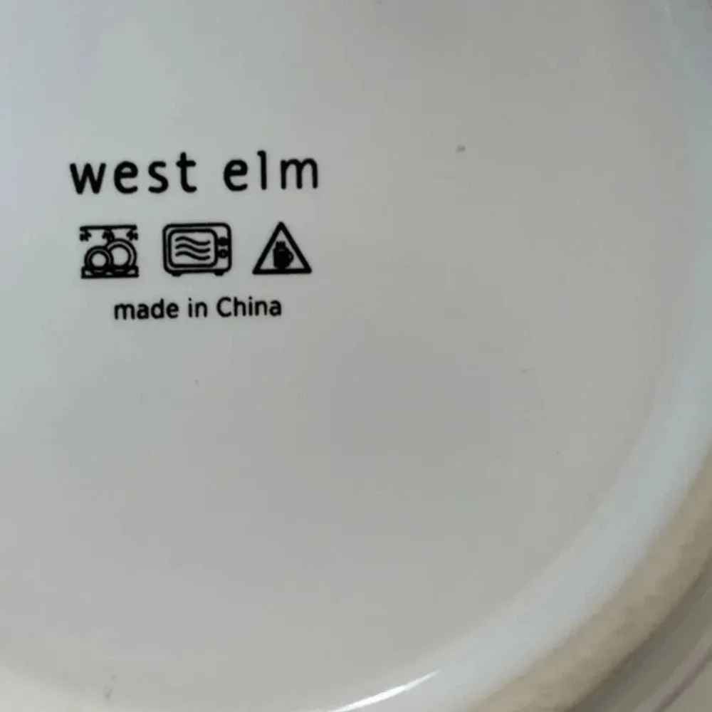 West Elm Initial Mug “F” Gold Yellow Aztec Print‎ Coffee Tea Ceramic Monogram
